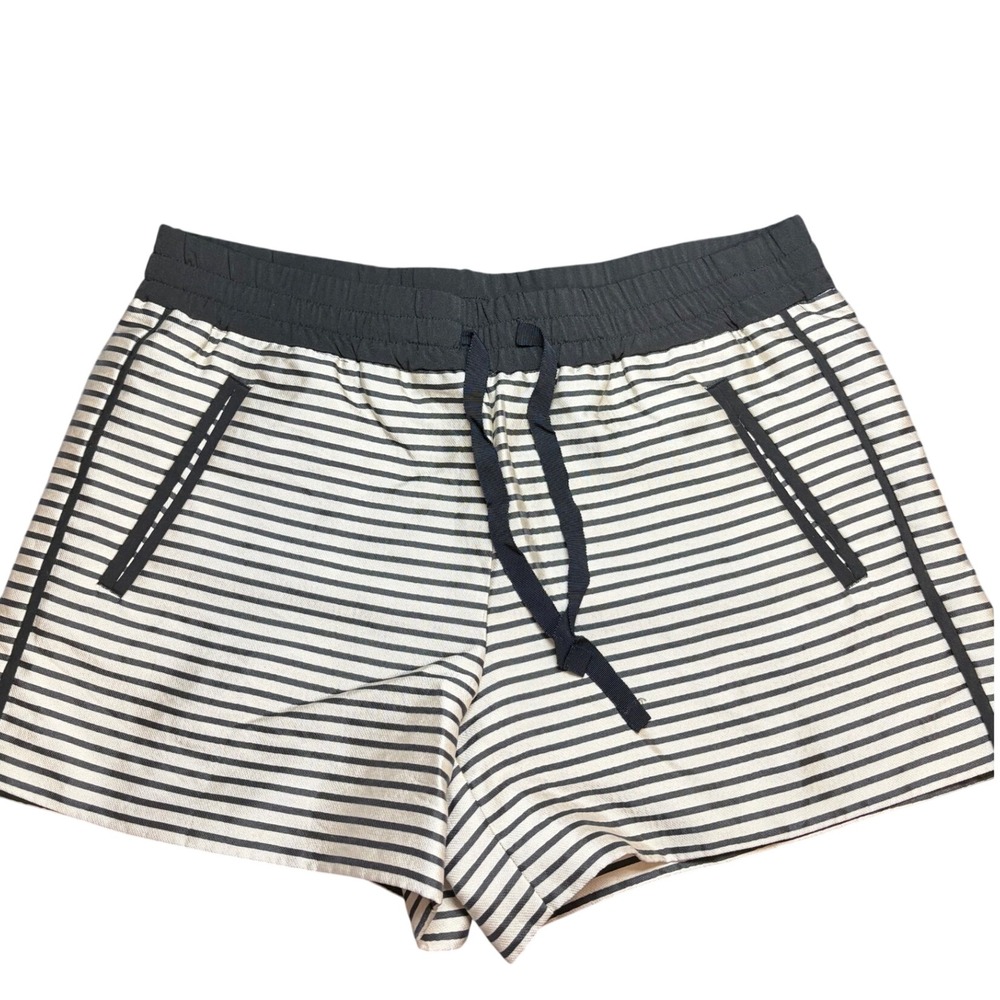 Loft Striped Pull On Shorts Black White‎ Nautical Drawstring Size 6